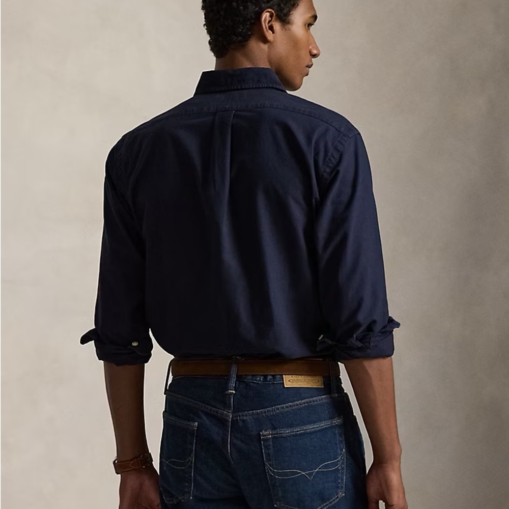 Timberland Men’s Navy Button Down Shirt Long Sleeve Casual Workwear
